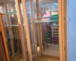 display cabinets with glass shelving, four available  