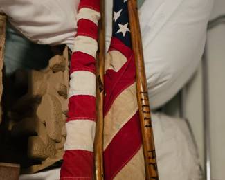 Vintage flag and poles