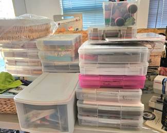 view of crafting collectibles, several tables