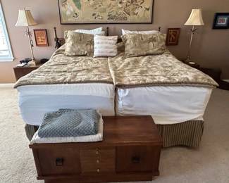 2 twin beds with a king headboard