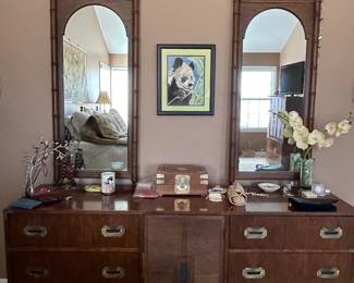 Dixie dresser and 2 mirrors