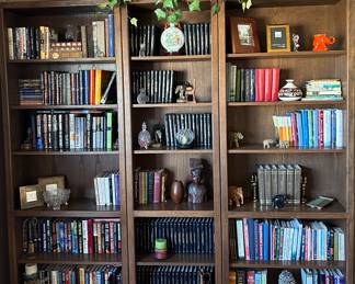 3 wooden bookcases sold separately