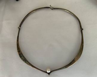 Ed Weiner sterling choker with pearl