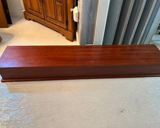 long cherry box with piano hinge