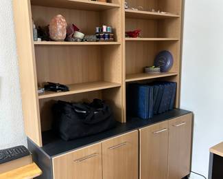 pair of cabinets with hutches