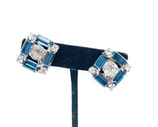 Lot 095   5 Bid(s)
Weiss Signed Blue and Clear Rhinestone Earrings