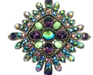 Lot 048   6 Bid(s)
Faux Purple, Green, and Aqua Jeweled Brooch