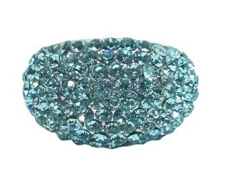 Lot 053   2 Bid(s)
Aqua Crystal Silver-Toned Dome Ring