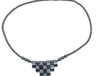 Lot 152   1 Bid(s)
Hematite Beaded Bib Necklace