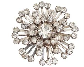 Lot 112   4 Bid(s)
Domed Crystal Rhinestone Vintage Brooch, Unsigned
