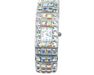 Lot 032   7 Bid(s)
Vintage Geneva Platinum Rhinestone Cuff Watch