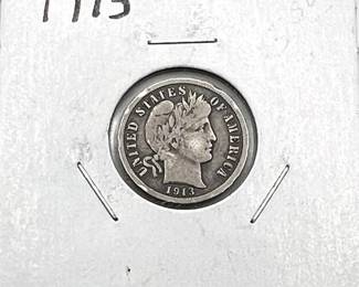 Lot 002   2 Bid(s)
1913 Silver Barber Dime
