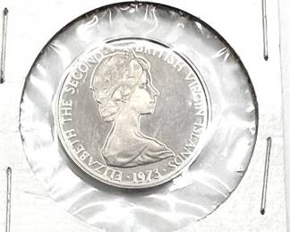 Lot 018   0 Bid(s)
1973 British Virgin Islands Queen Elizabeth II BIRD Old 25 Cents Coin