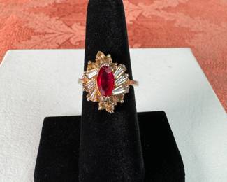 Sterling (.925) Jewelry Lot#12 ring with gold finish size 7