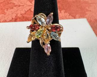 Sterling (.925) Jewelry Lot#98 ring with gold finish size 5.75