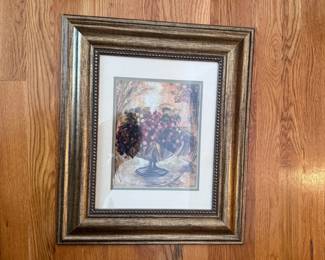 Framed print of grapes in a compote 19" x 15"