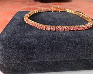 Sterling (.925) bracelet (approx. 7") Jewelry Lot#43 gold finish