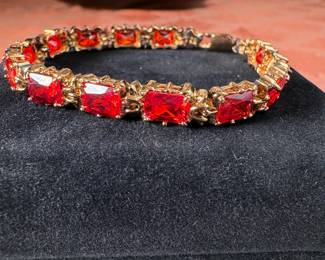 Sterling (.925) bracelet (approx. 7") Jewelry Lot#54 gold finish