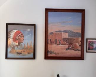 Two M. Caroselli Southwestern prints, the largest is 32" x 25"