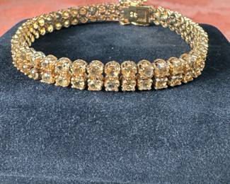 Sterling (.925) bracelet (approx. 7") Jewelry Lot#66 with gold finish