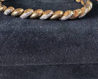 Sterling (.925) bracelet (approx. 7") Jewelry Lot#40 with gold finish