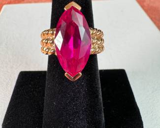 Sterling (.925) Jewelry Lot#99 ring with gold finish size 6.75