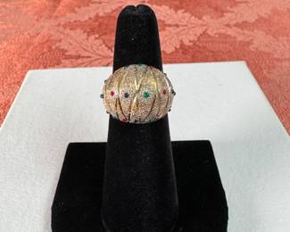 Sterling (.925) Jewelry Lot#5 ring with gold finish size 6
