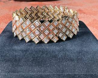 Sterling (.925) bracelet (approx. 7") Jewelry Lot#52 gold finish