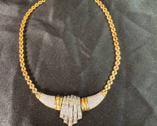 Sterling (.925) Jewelry Lot#326 necklace with gold finish 14"