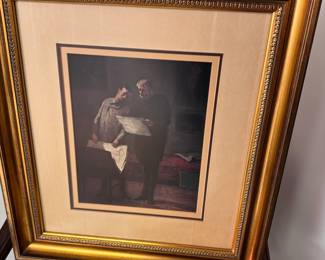 Daumier "Advice to a Youn" framed print 22" x 19"