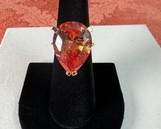 Sterling (.925) Jewelry Lot#104 ring with gold finish size 6.75
