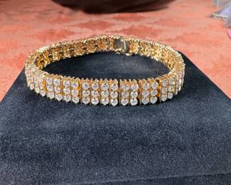Sterling (.925) bracelet (approx. 7") Jewelry Lot#50 gold finish