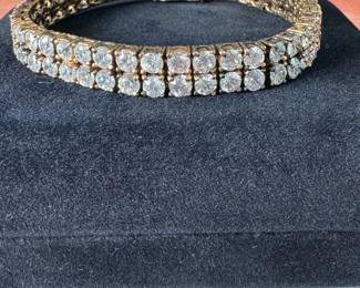 Sterling (.925) bracelet (approx. 7") Jewelry Lot#70 with gold finish