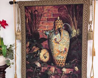 Elizabeth Brandon tapestry with display rod 50"H x 52"W