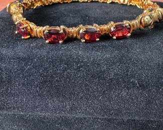 Sterling (.925) bracelet (approx. 7") Jewelry Lot#60 with gold finish