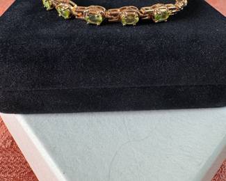 Sterling (.925) bracelet (approx. 7") Jewelry Lot#39 gold finish