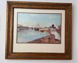 Framed print of Morisot 'The Harbor at Lorient' 24"H x 29"W