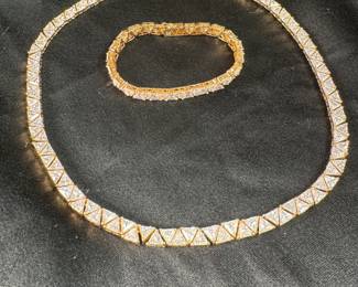 Sterling (.925) Jewelry Lot#75 with gold finish bracelet and 16" necklace
