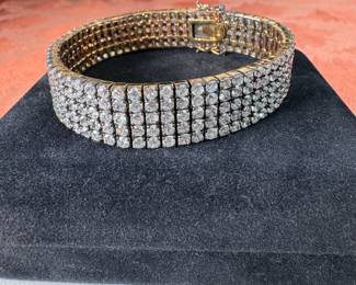 Sterling (.925) bracelet (approx. 7") Jewelry Lot#64 with gold finish