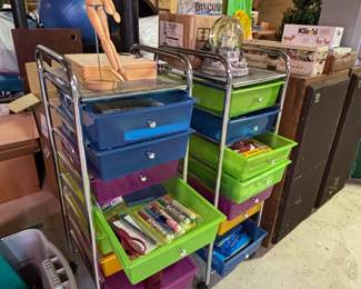 Storage bins rolling shelves