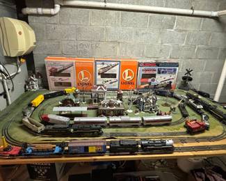 Lionel trains, train table with track $25