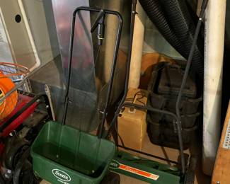 Scotts spreader and push lawn mower