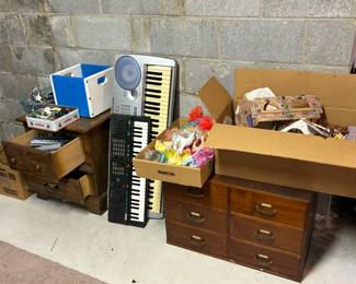 Keyboard pianos, nice cabinets, more toys