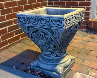 2 of 2 carved stone planters