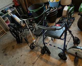 Wheel chair, Knee scooter, walker, desk cycle exercise bike pedals, shower bar