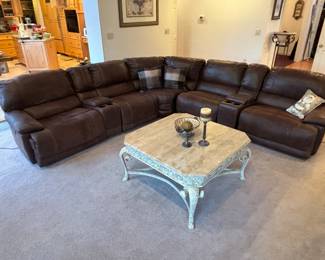Recently purchased reclining sectional, coffee table