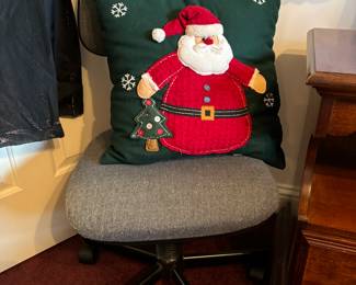 Desk chair, Santa pillow
