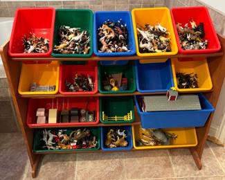 Toys, storage containers shelves