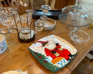 Christmas plate, candle holder, cake plate