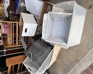 wicker and metal baskets